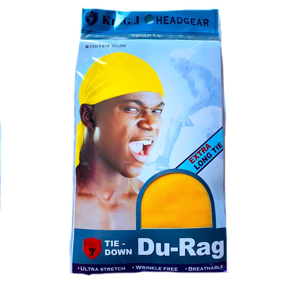 Extra Long Tie-Down Durag Yellow